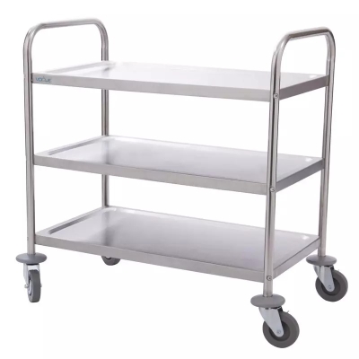 Chariot de débarrassage inox 3 niveaux petite taille Vogue